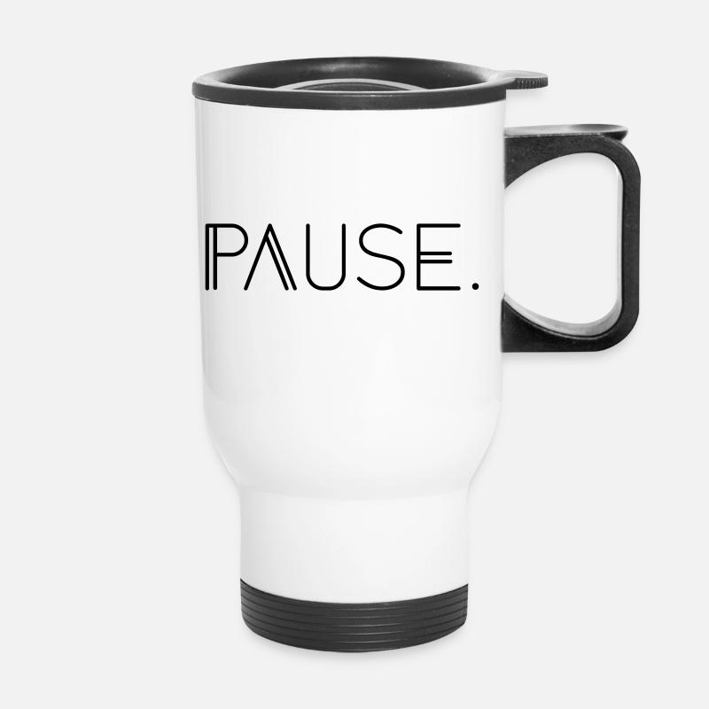 Pause. - Thermobecher mit Tragegriff - Weiß