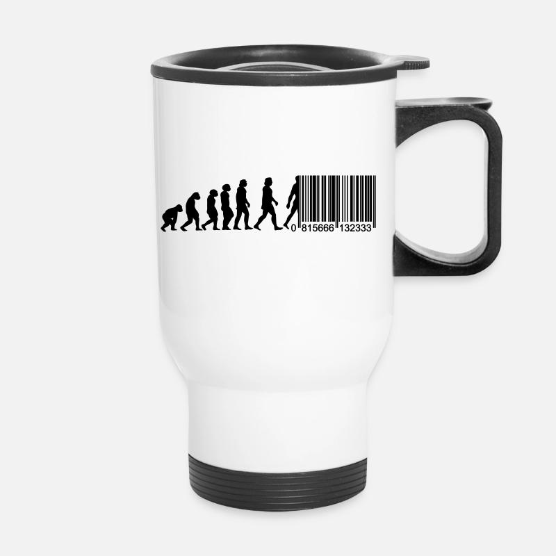 Barcode Evolution - Thermobecher mit Tragegriff - Weiß