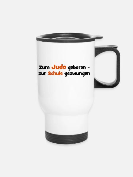 Judo - Thermobecher mit Tragegriff - Weiß