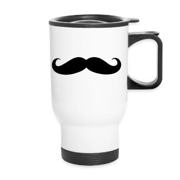 Mustache - Thermal mug with handle - white - Front