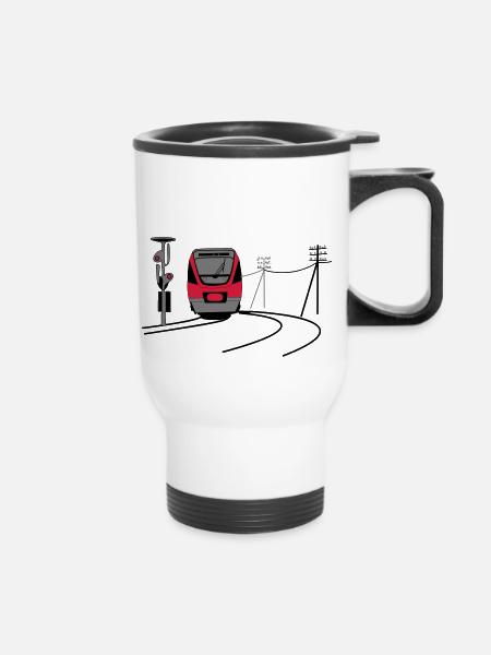 bahn - Thermobecher mit Tragegriff - Weiß