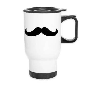 Moustache - Thermal mug with handle - white - Front