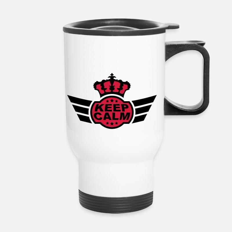 Keep Calm - Tasse isotherme avec poignée - blanc