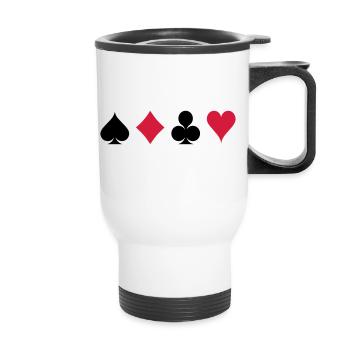 Jeu De Cartes - Carte à jouer - Tasse isotherme avec poignée - blanc - Devant