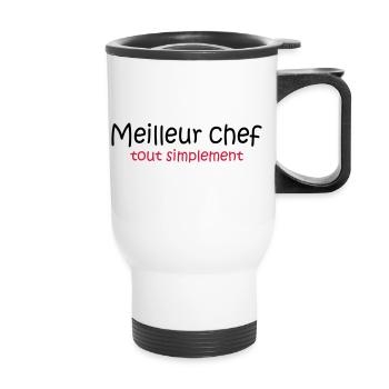 Meilleur chef tout simplement - Tasse isotherme avec poignée - blanc - Devant