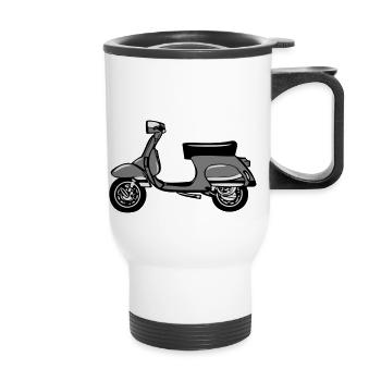 motorroller freiheit - Thermobecher mit Tragegriff - Weiß - Vorne