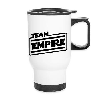 Team Empire (Schriftzug) - Thermobecher mit Tragegriff - Weiß - Vorne