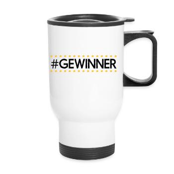 #Gewinner - Thermobecher mit Tragegriff - Weiß - Vorne