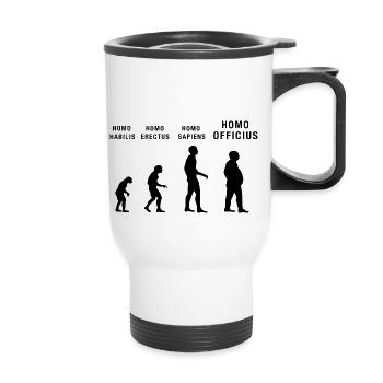 Home Office Homo Officius Evolution Office Humor - Thermal mug with handle - white - Front