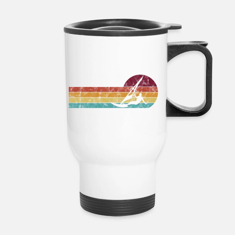Planche à voile Windsurfing Retro - Tasse isotherme avec poignée - blanc