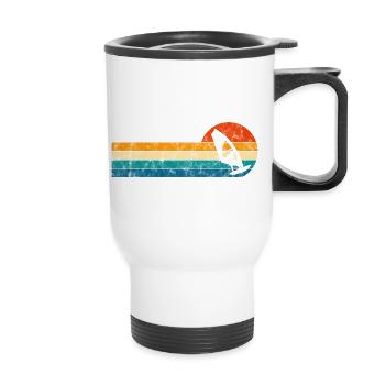 Windsurfen Windsurfing Windsurfer Retro Surfen - Thermobecher mit Tragegriff - Weiß - Vorne