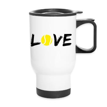 Aimer le tennis - Tasse isotherme avec poignée - blanc - Devant