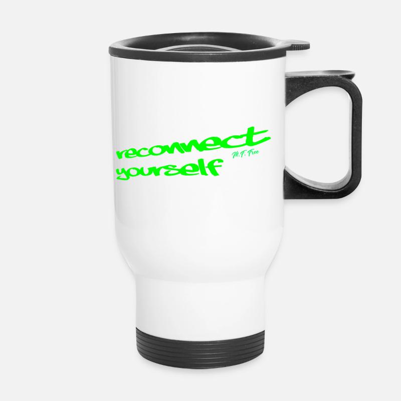 reconnect yourself green - Thermobecher mit Tragegriff - Weiß