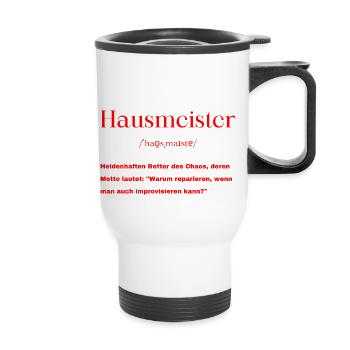 Hausmeister Definition - Thermobecher mit Tragegriff - Weiß - Vorne