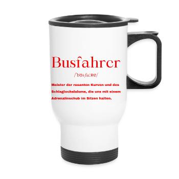 Busfahrer Definition - Thermobecher mit Tragegriff - Weiß - Vorne