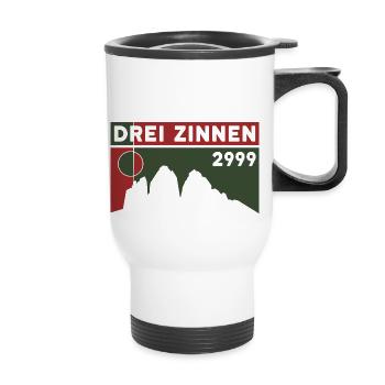 Drei Zinnen Tre Cime Lavaredo Dolomiten Wanderung - Thermobecher mit Tragegriff - Weiß - Vorne