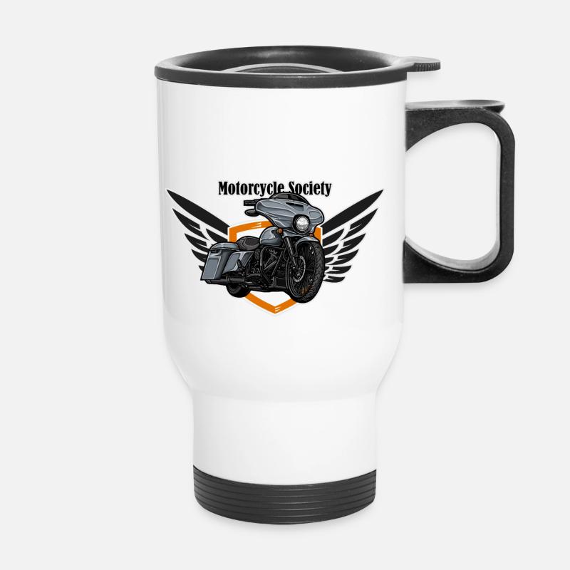 Chopper // Custom // Motorrad - Thermobecher mit Tragegriff - Weiß