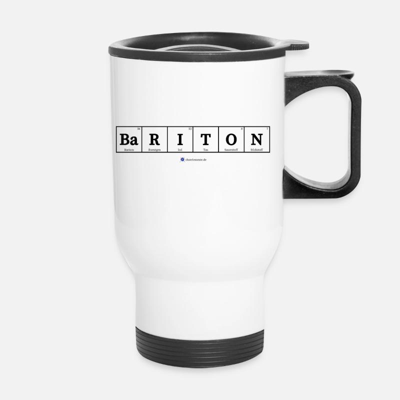 Bariton (helle Stoffe) - Thermobecher mit Tragegriff - Weiß