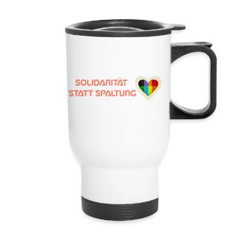 Solidarity instead of division - Thermal mug with handle - white - Front