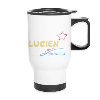 Gift Lucien - Thermal mug with handle - white - Front