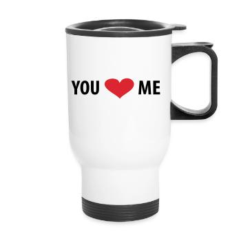 You love Me - Thermobecher mit Tragegriff - Weiß - Vorne