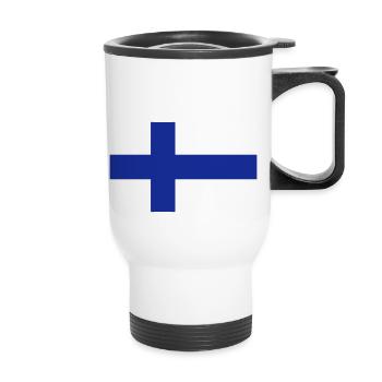 Finnland - Thermobecher mit Tragegriff - Weiß - Vorne
