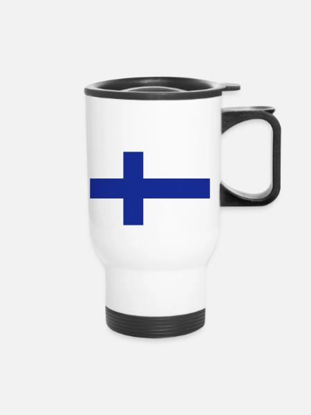 Finnland - Thermobecher mit Tragegriff - Weiß