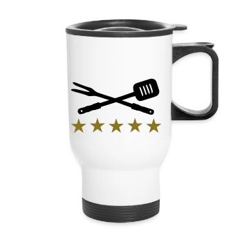 BBQ - Thermal mug with handle - white - Front