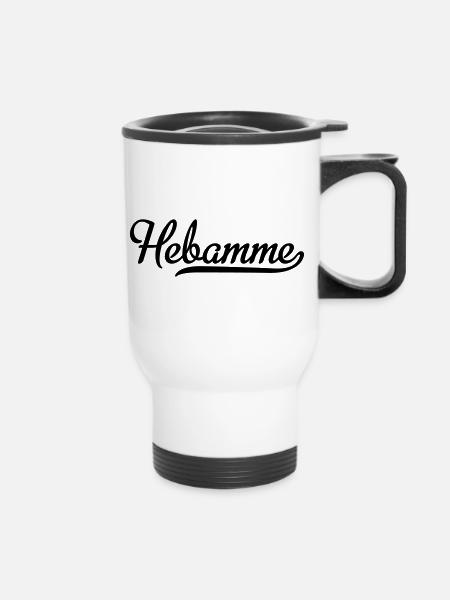 Hebamme - Thermobecher mit Tragegriff - Weiß