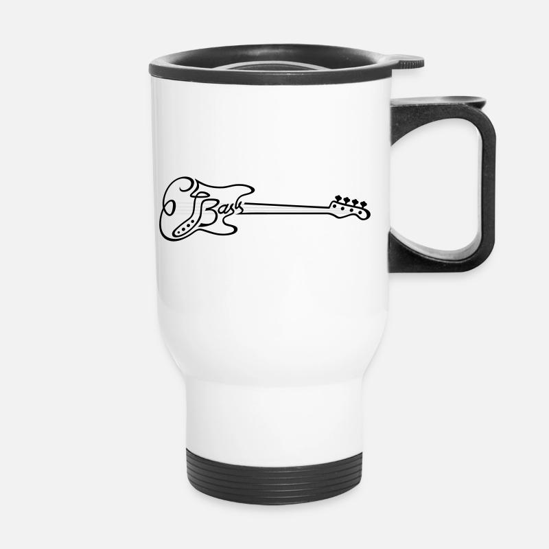 Electric bass strings - Thermal mug with handle - white