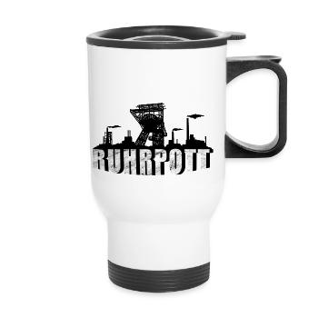 Ruhrpott Skyline - Thermobecher mit Tragegriff - Weiß - Vorne