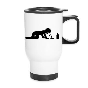 drink_and_puke - Thermal mug with handle - white - Front