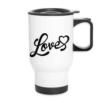 love - Tasse isotherme avec poignée - blanc - Devant