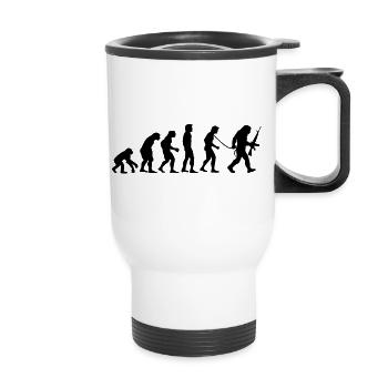 Affen_(R)evolution - Thermobecher mit Tragegriff - Weiß - Vorne