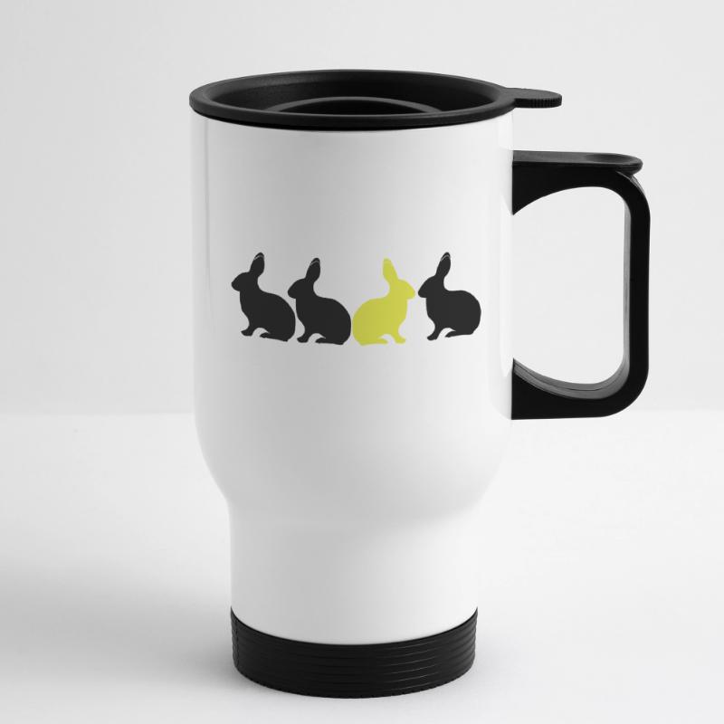 Bunny Rabbit be different! Unique contrast 2c Thermal mug with handle