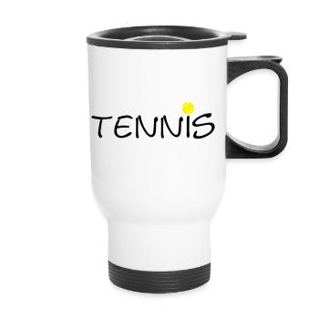 Balle de tennis tennis ball clubs 2C sportifs. - Tasse isotherme avec poignée - blanc - Devant
