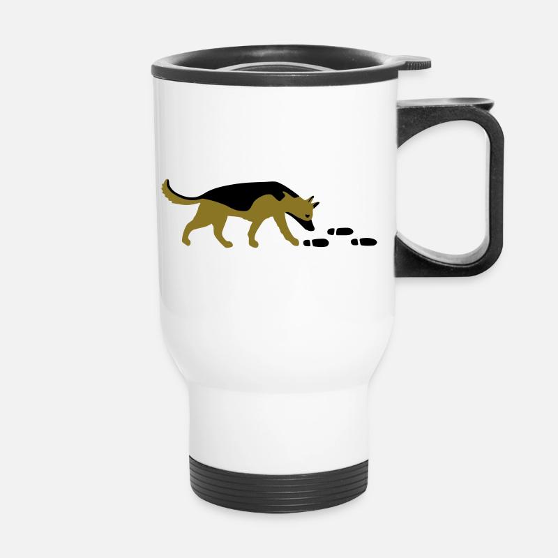 Mantrailer Shepherd vector - Thermal mug with handle - white