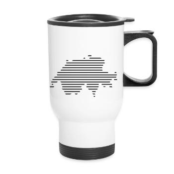 Suisse / / Pays / / contour / / carte / / carte - Tasse isotherme avec poignée - blanc - Devant