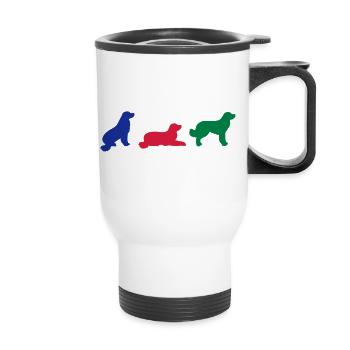 sit down stay hovawart vektor 2 E - Thermal mug with handle - white - Front