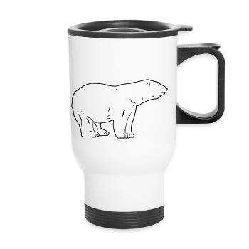 Polar Bear - Eisbär - Thermobecher mit Tragegriff - Weiß - Vorne