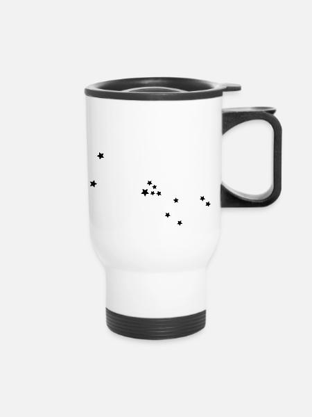 signe du zodiaque Taureau - Tasse isotherme avec poignée - blanc