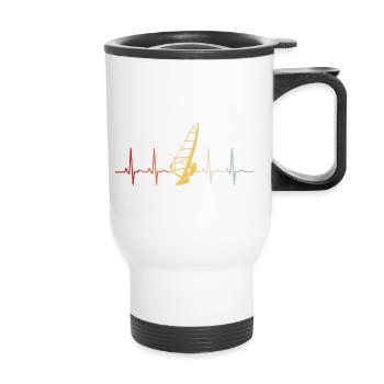 Planche à voile Windsurfer Surf rétro SURF ECG - Tasse isotherme avec poignée - blanc - Devant