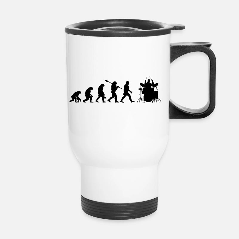 Evolution Drummer Player Gift Drummer - Thermal mug with handle - white