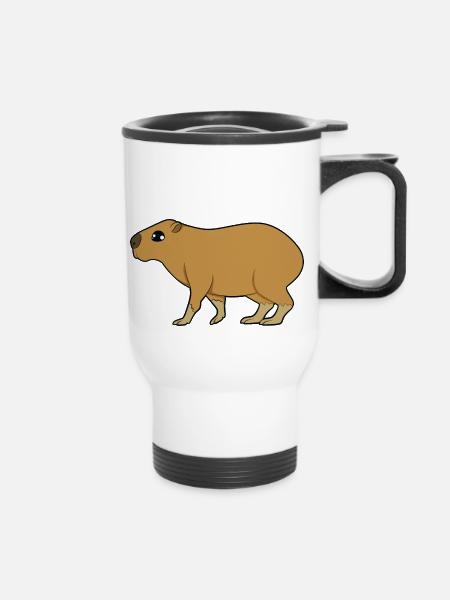 Capybara - Thermobecher mit Tragegriff - Weiß