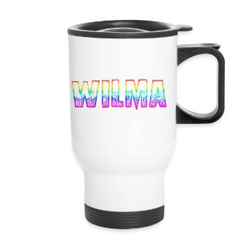 wilma rs regenbogen - Thermobecher mit Tragegriff - Weiß - Vorne
