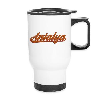 Antalya Lettering Retro Design - Tasse isotherme avec poignée - blanc - Devant