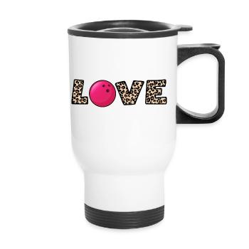 bowling bowlingkugel x strike bowling-love - Thermobecher mit Tragegriff - Weiß - Vorne
