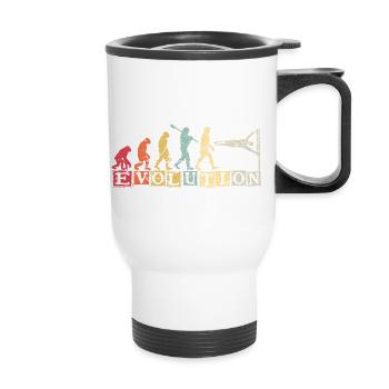 Evolution de l’homme Calisthenics Retro Vintage - Tasse isotherme avec poignée - blanc - Devant