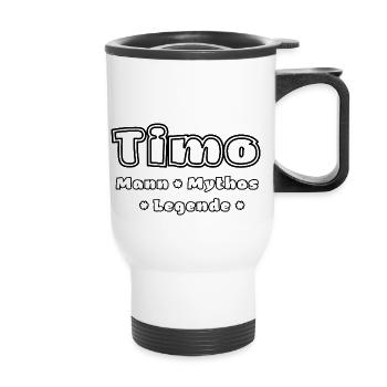 Timo - der Mann, der Mythos, die Legende - Thermobecher mit Tragegriff - Weiß - Vorne