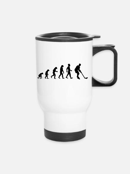 Evolution Eishockey - Thermobecher mit Tragegriff - Weiß